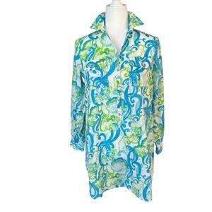 Lilly Pulitzer Crystal Coast Captiva Tunic Swim Cover Dress Cotton Preppy XS